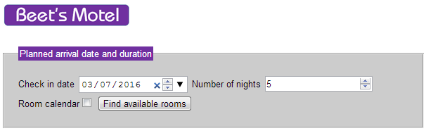 checkin date form &copy;  Barry Andrew 2016 
